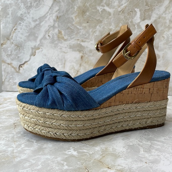 Michael Kors Shoes - NWOB Michael Kors denim and leather platform wedges